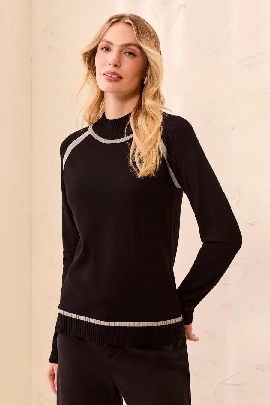 TRIBAL SOFT LONG SLEEVE MOCK NECK SWEATER