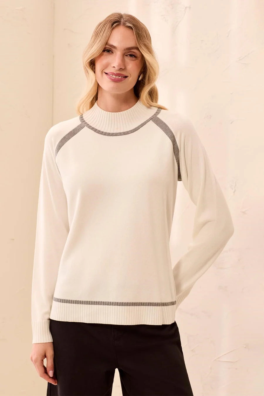 TRIBAL SOFT LONG SLEEVE MOCK NECK SWEATER