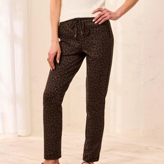 TRIBAL PONTE ELASTIC WAIST PULL ON PANTS