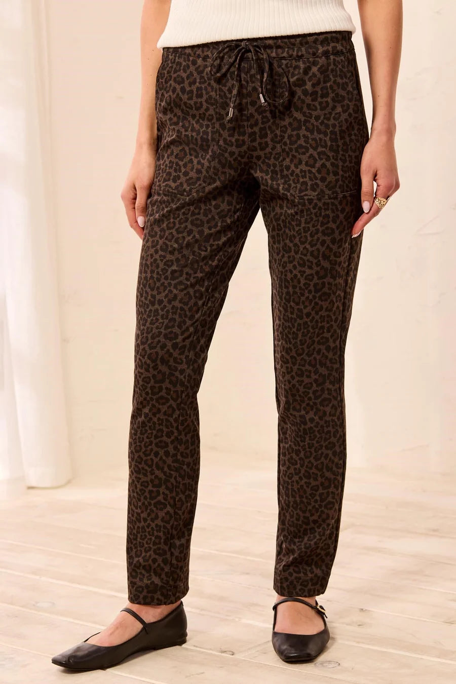 TRIBAL PONTE ELASTIC WAIST PULL ON PANTS