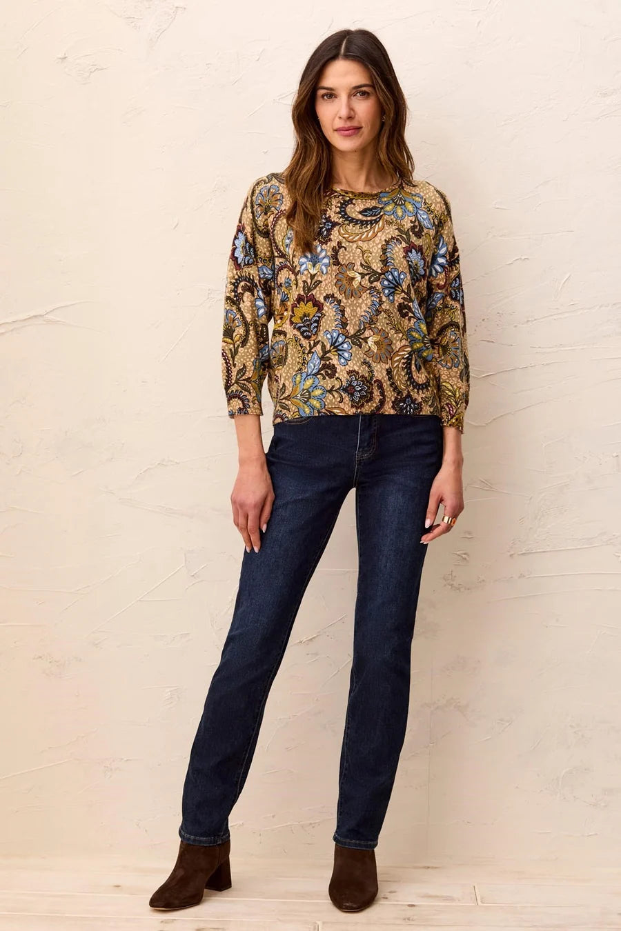 TRIBAL SOFT YARN THREE QUARTER SLEEVE