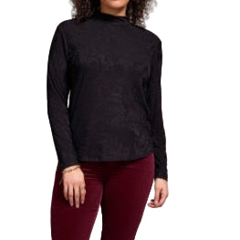 TRIBAL MOCK NECK IN BLACK