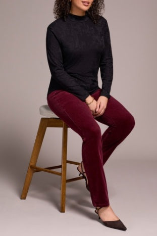 TRIBAL MOCK NECK IN BLACK